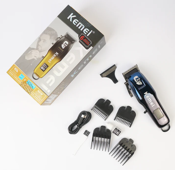 Kemei Rechargeable Hair Clipper/Trimmer, 4 Combs, KM-709A